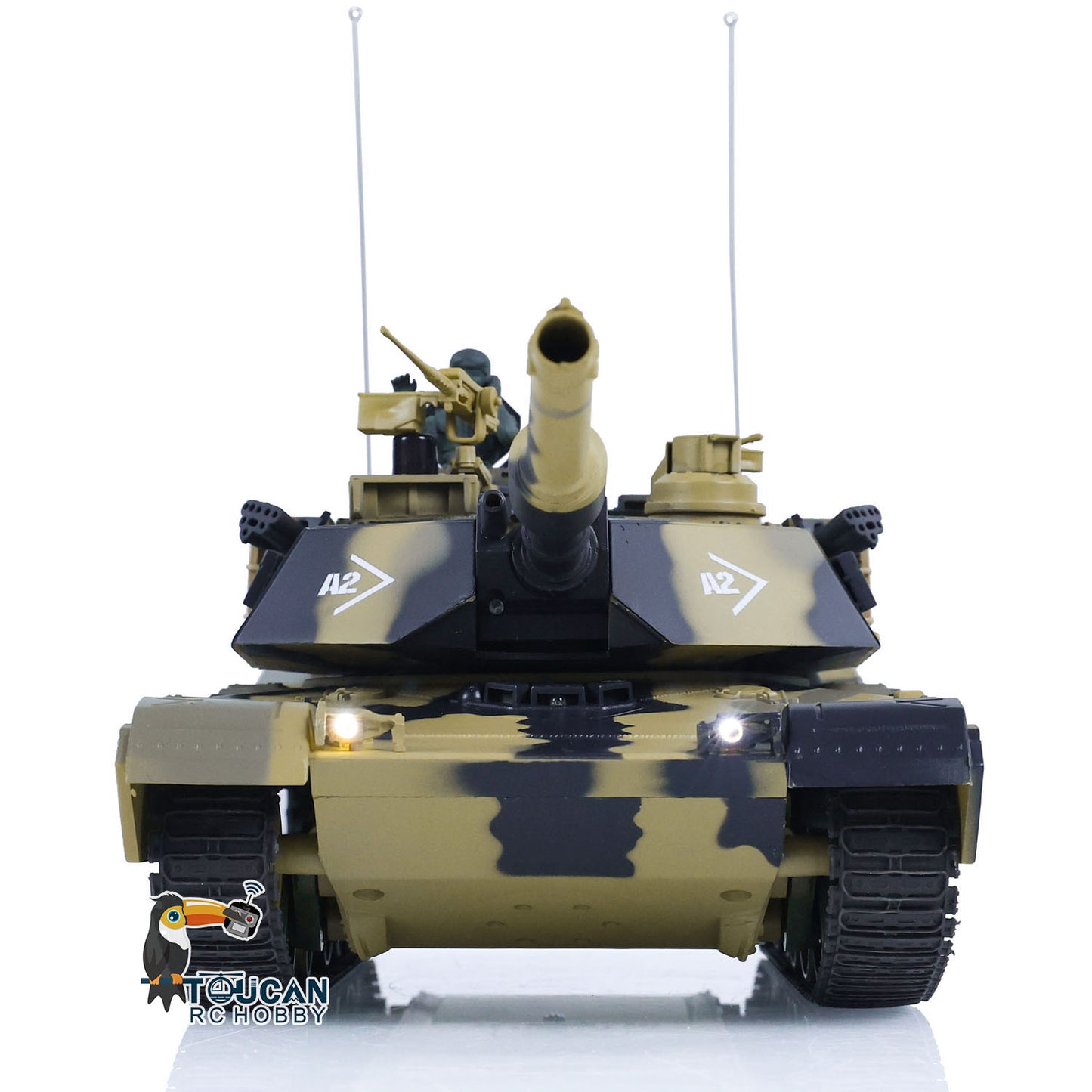 Henglong 1/24 Plastic 3816 AbramsM1A2 RC Tank Model with Infrared Combat Turret Elevation and Depression Sound Light