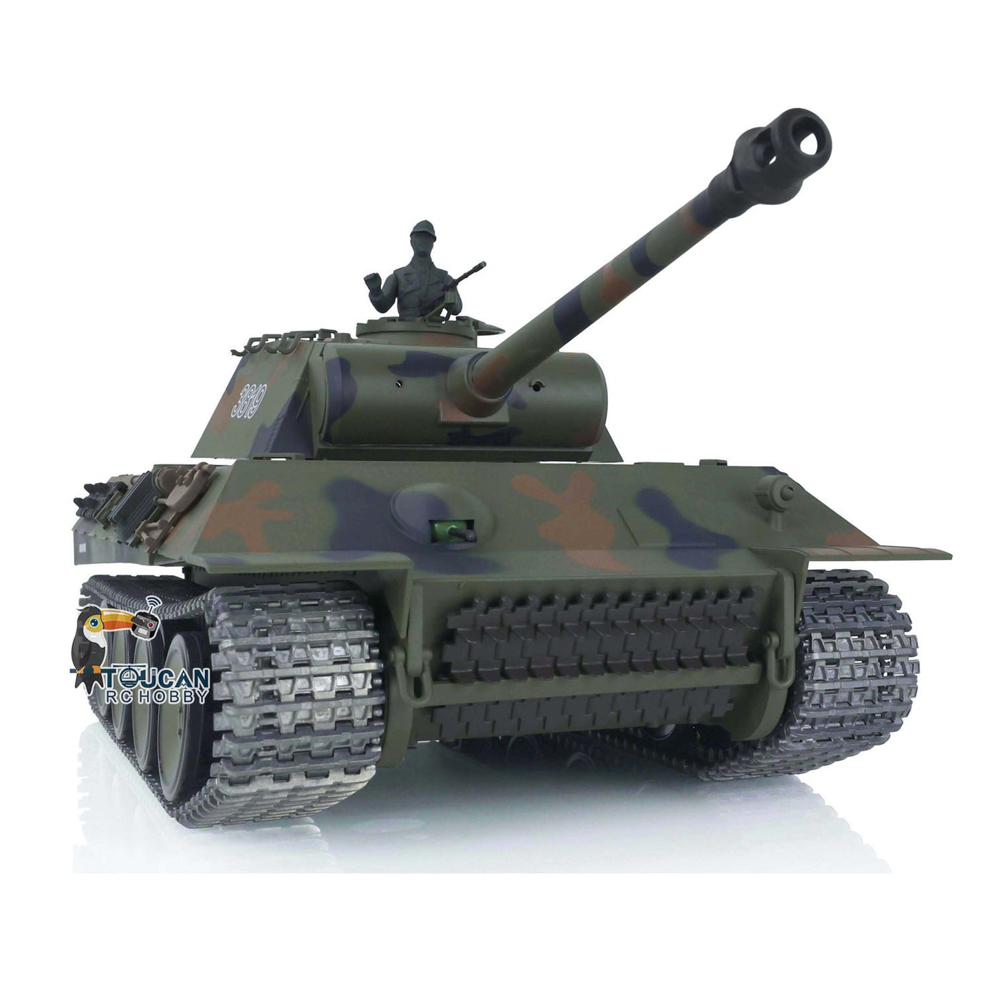 Henglong 1/16 Upgraded Radio Control Tank Model German Panther 3819 w/ 360 Degrees Rotating Turret Metal Sprocket Wheels Tracks