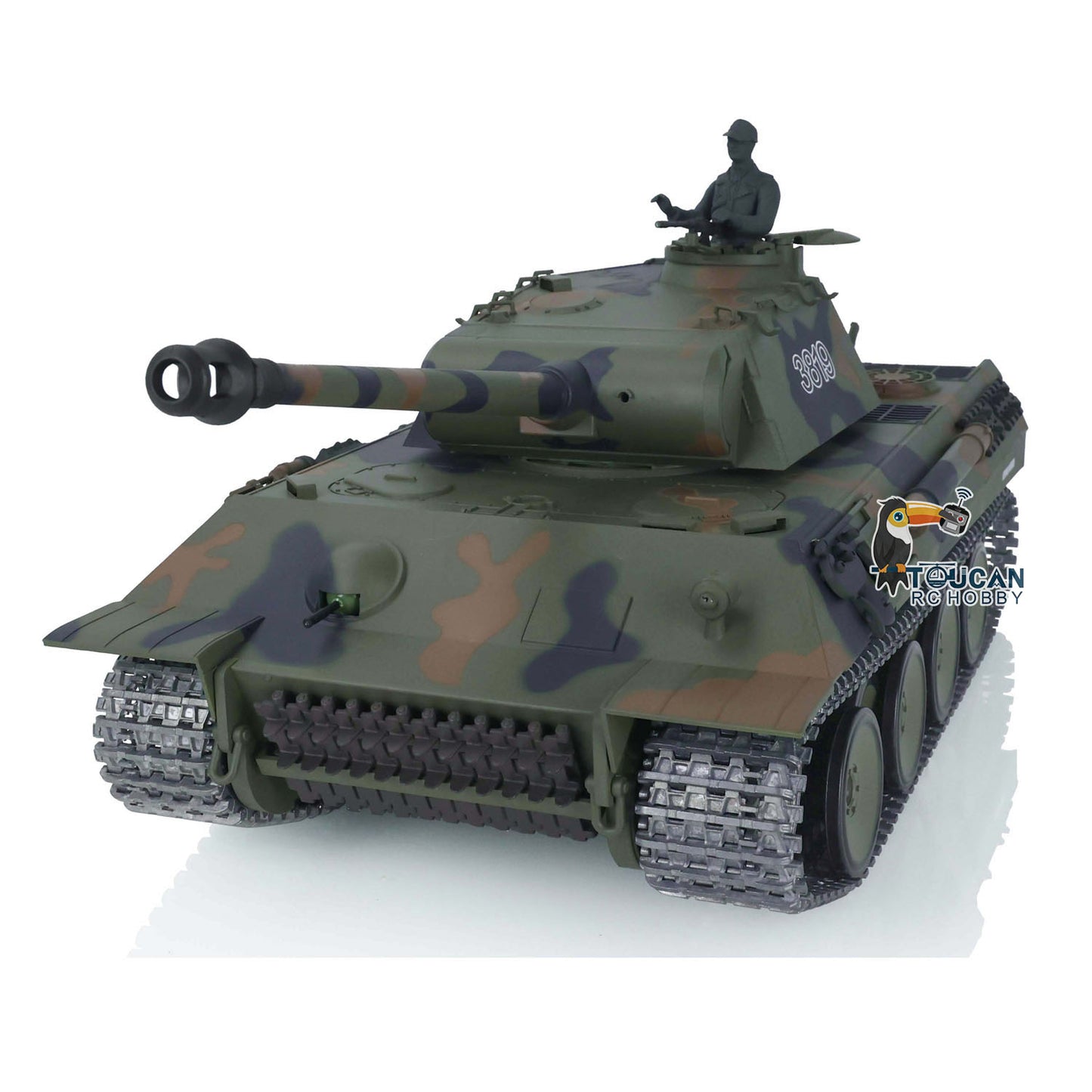 Henglong 1/16 TK7.0 Upgraded German Panther RTR RC Tank Model 3819 w/ FPV 360 Degrees Rotating Turret Metal Tracks Engine Sound