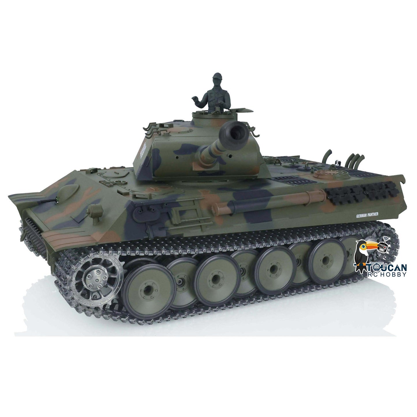 Henglong 1/16 7.0 Upgraded Metal German Panther V RC Tank 3819 360 Degree Turret Rotation Metal Tracks Sprocket Wheels Infrared Combating System