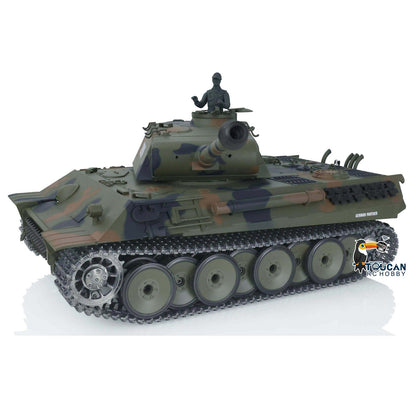 Henglong 1/16 7.0 Upgraded Metal German Panther V RC Tank 3819 360 Degree Turret Rotation Metal Tracks Sprocket Wheels Infrared Combating System