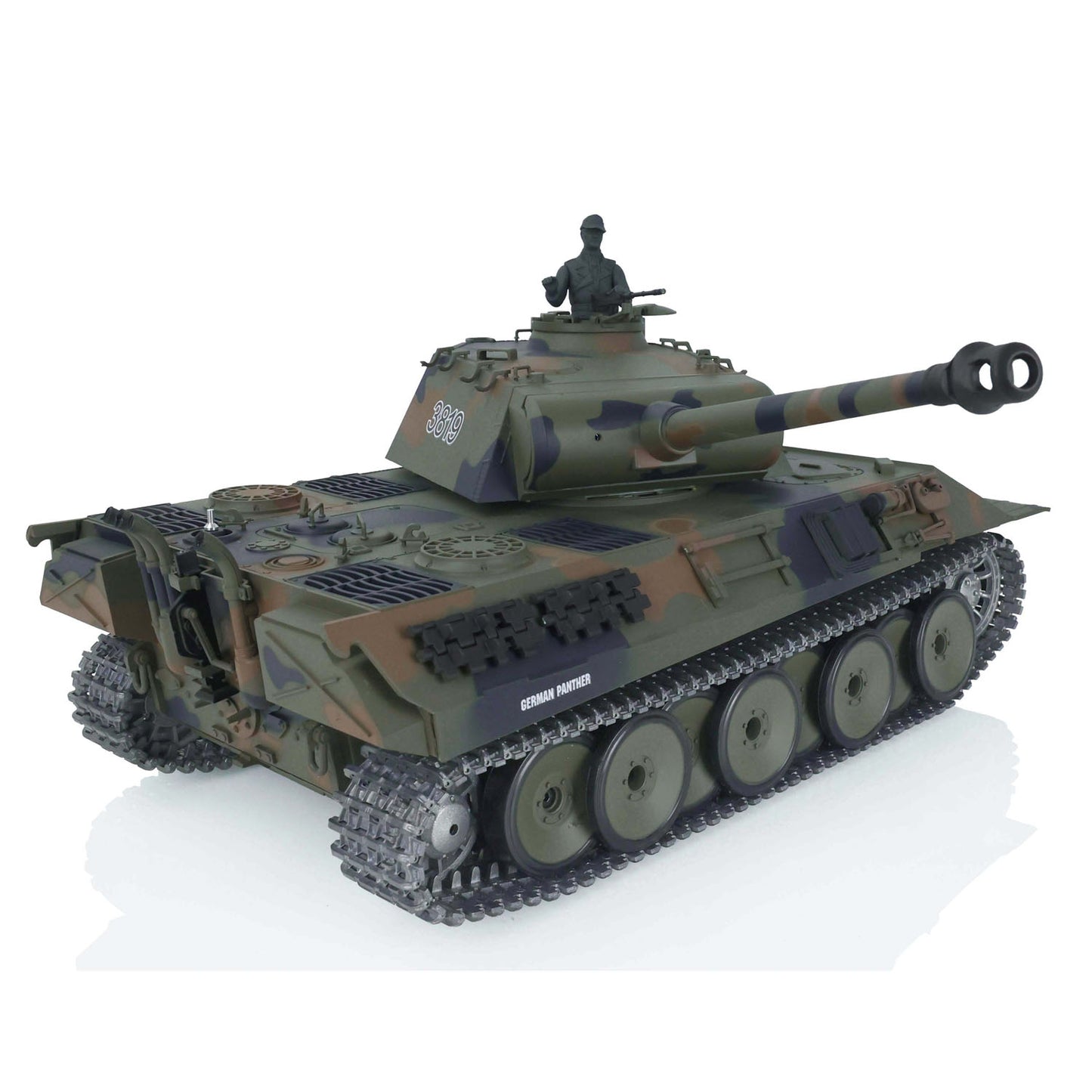US Stock 2.4G Henglong 1/16 7.0 3819 German Panther RTR RC Tank Infrared Combat BB Smoke Model Drive Idler Wheels Tracks Gearbox