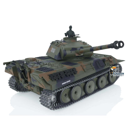Henglong 1/16 TK7.0 RC Tank Model Panther 3819 w/ FPV 360 Degrees Rotating Turret Metal Tracks Road Wheels Engine Sound Smoking