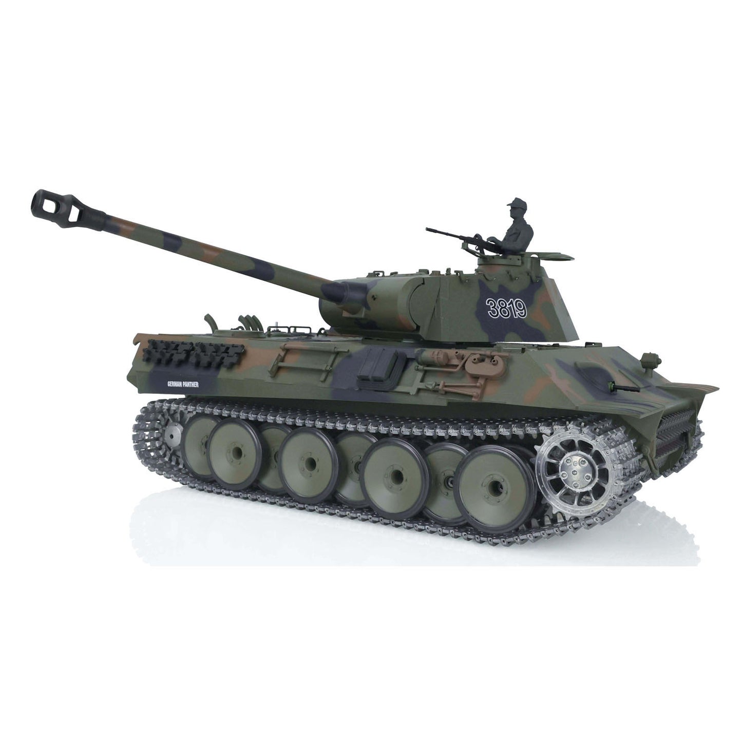 US Stock 2.4G Henglong 1/16 7.0 3819 German Panther RTR RC Tank Infrared Combat BB Smoke Model Drive Idler Wheels Tracks Gearbox