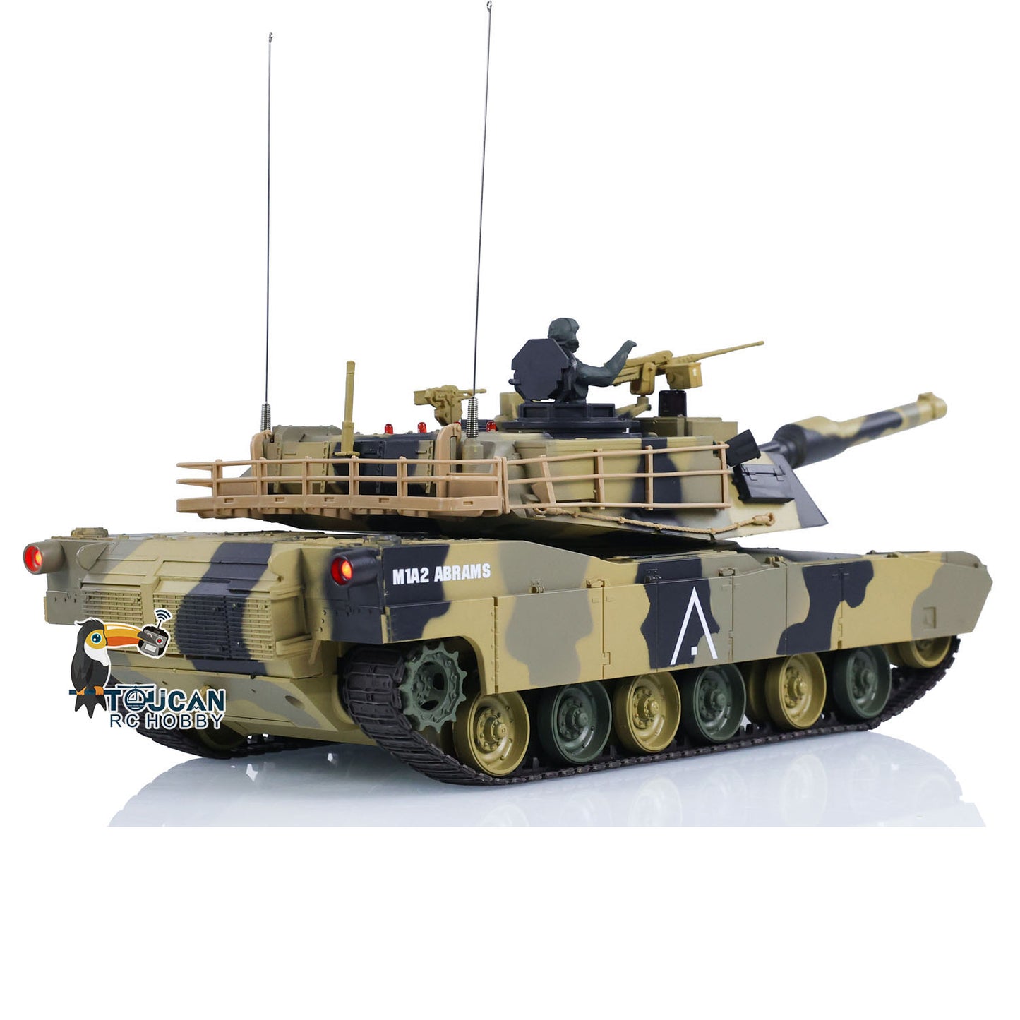 Henglong 1/24 Plastic 3816 AbramsM1A2 RC Tank Model with Infrared Combat Turret Elevation and Depression Sound Light