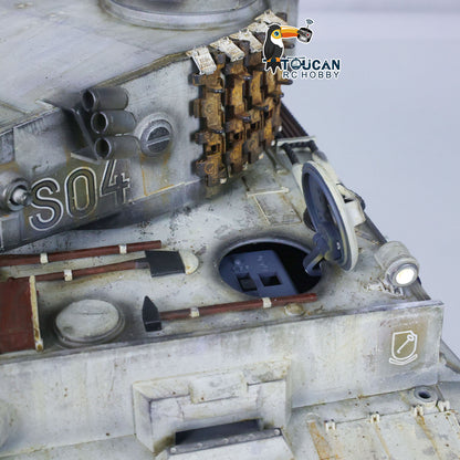 Henglong 1/16 TK7.0 Plastic German Tiger I RTR RC Tank 3818 with BB IR FPV 360 Degrees Turret Metal Barrel Recoil Steel Gearbox Smoke