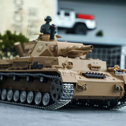 Henglong 1/16 Snow 7.0 Customized Panzer IV F RTR RC Tank 3858 Metal Wheels 360 Degree Turret Rotation Smoking Infrared Combating System