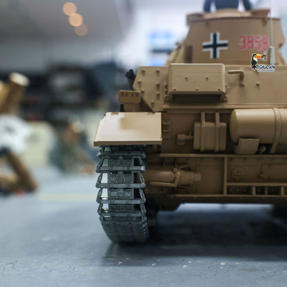 Henglong 1/16 Snow 7.0 Customized Panzer IV F RTR RC Tank 3858 Metal Wheels 360 Degree Turret Rotation Smoking Infrared Combating System