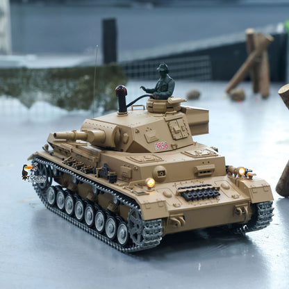 Henglong 1/16 Snow 7.0 Customized Panzer IV F RTR RC Tank 3858 Metal Wheels 360 Degree Turret Rotation Smoking Infrared Combating System