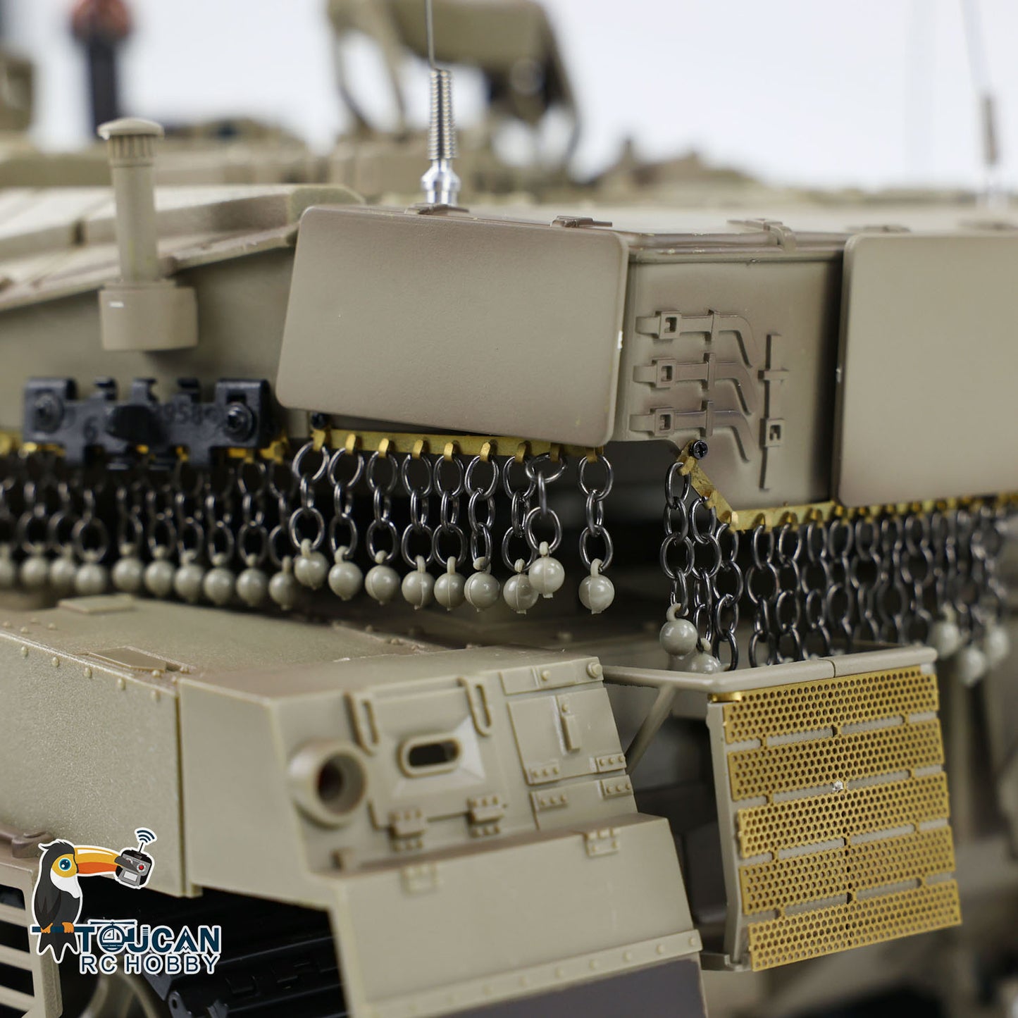Henglong 1/16 TK7.0 Plastic IDF Merkava MK IV RTR RC Tank 3958 with Barrel Recoil BB Infrared Combat Smoke Metal Suspension Arm