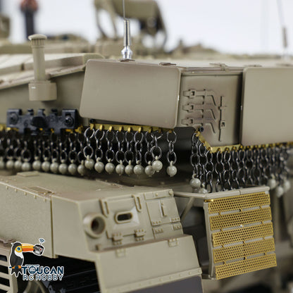 Henglong 1/16 TK7.0 Plastic IDF Merkava MK IV RTR RC Tank 3958 with Barrel Recoil BB Infrared Combat Smoke Metal Suspension Arm