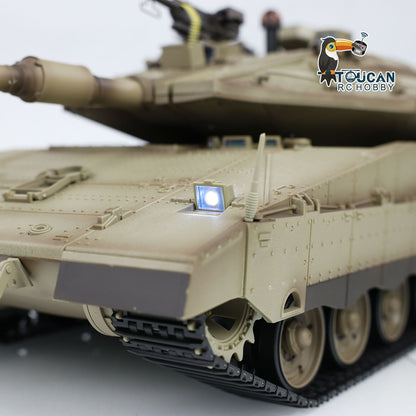 Henglong 1/16 TK7.0 Plastic IDF Merkava MK IV RTR RC Tank 3958 with Barrel Recoil BB Infrared Combat Smoke Metal Suspension Arm