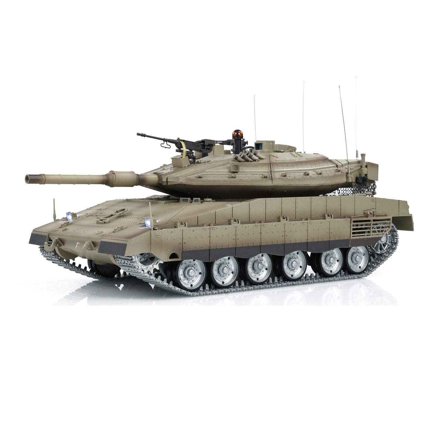 Henglong 1/16 RC Tank IDF Merkava MK IV 3958 Remote Control Battle Tank Metal Wheels Tracks Gearbox 360 Degree Turret Smoke 2 Battery