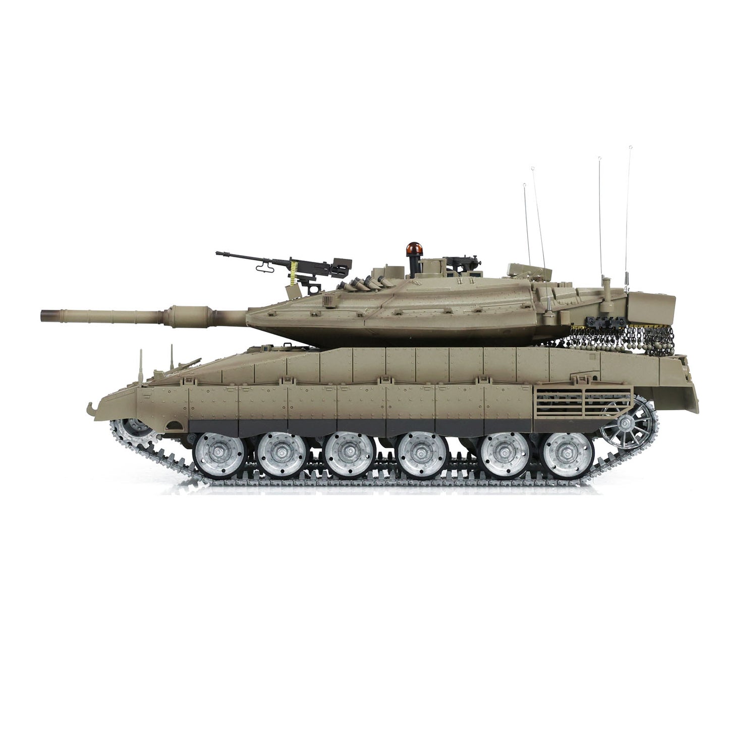Henglong 1/16 RC Tank IDF Merkava MK IV 3958 Remote Control Battle Tank Metal Wheels Tracks Gearbox 360 Degree Turret Smoke 2 Battery