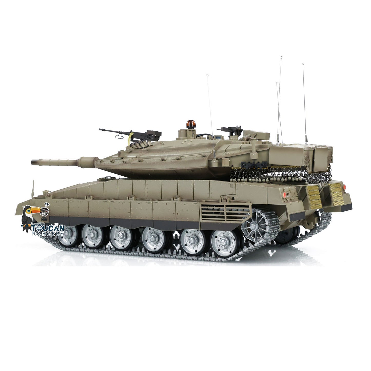 Henglong 1/16 TK7.0 Professional IDF Merkava MK IV RTR RC Tank 3958 with Barrel Recoil BB IR Smoke Metal Tracks Gearbox Sprockets Idlers Road Wheels