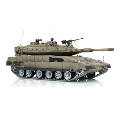 Henglong 1/16 RC Tank IDF Merkava MK IV 3958 Remote Control Battle Tank Metal Wheels Tracks Gearbox 360 Degree Turret Smoke 2 Battery