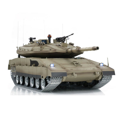 Henglong 1/16 RC Tank IDF Merkava MK IV 3958 Remote Control Battle Tank Metal Wheels Tracks Gearbox 360 Degree Turret Smoke 2 Battery