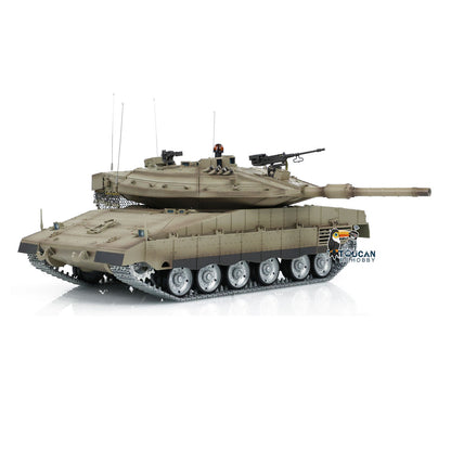 Henglong 1/16 TK7.0 IDF Merkava MK IV 3958 RTR RC Tank with Smoke BB Unit IR Dual Battery Barrel Recoil 360 Degrees Turret Metal Sprockets Idlers Road Wheels Tracks Gearbox