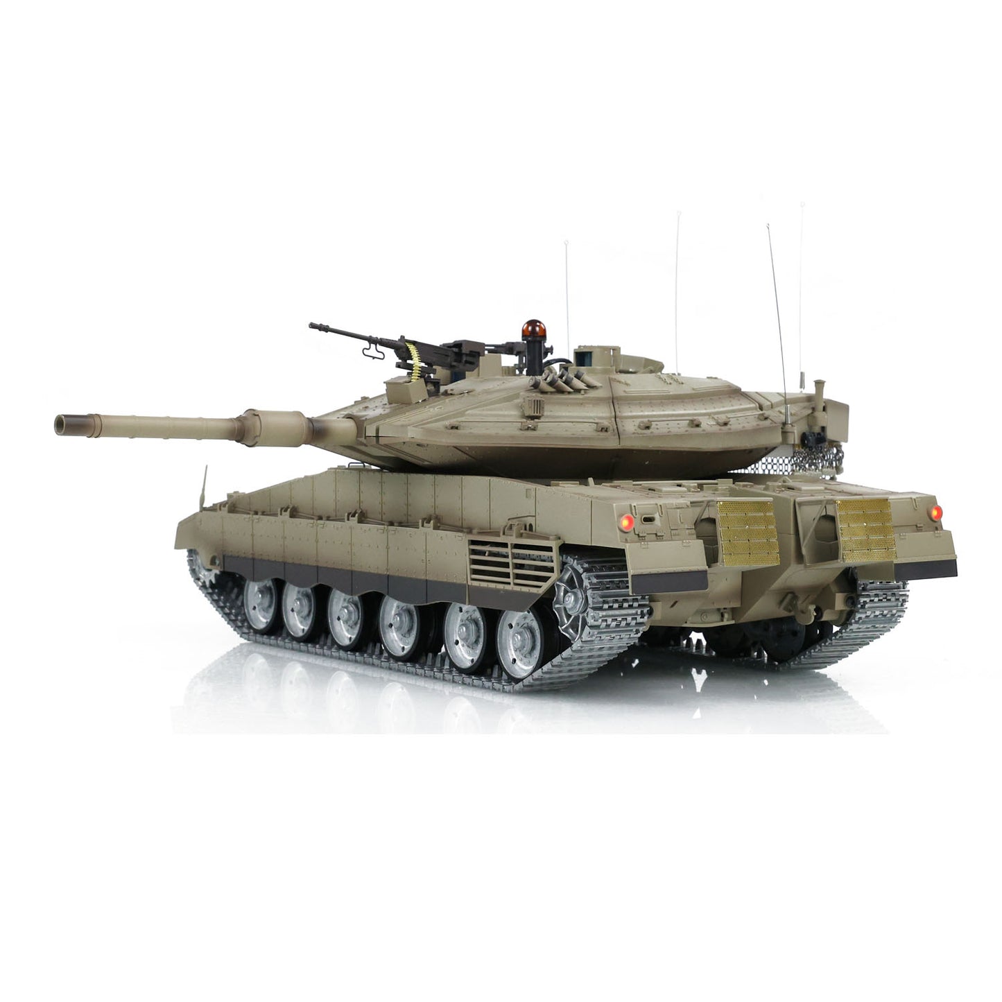 Henglong 1/16 RC Tank IDF Merkava MK IV 3958 Remote Control Battle Tank Metal Wheels Tracks Gearbox 360 Degree Turret Smoke 2 Battery