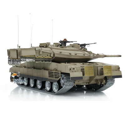 Henglong 1/16 TK7.0 Professional IDF Merkava MK IV RTR RC Tank 3958 with Barrel Recoil BB IR Smoke Metal Tracks Gearbox Sprockets Idlers Road Wheels