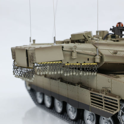 Henglong 1/16 RC Tank IDF Merkava MK IV 3958 Remote Control Battle Tank Metal Wheels Tracks Gearbox 360 Degree Turret Smoke 2 Battery
