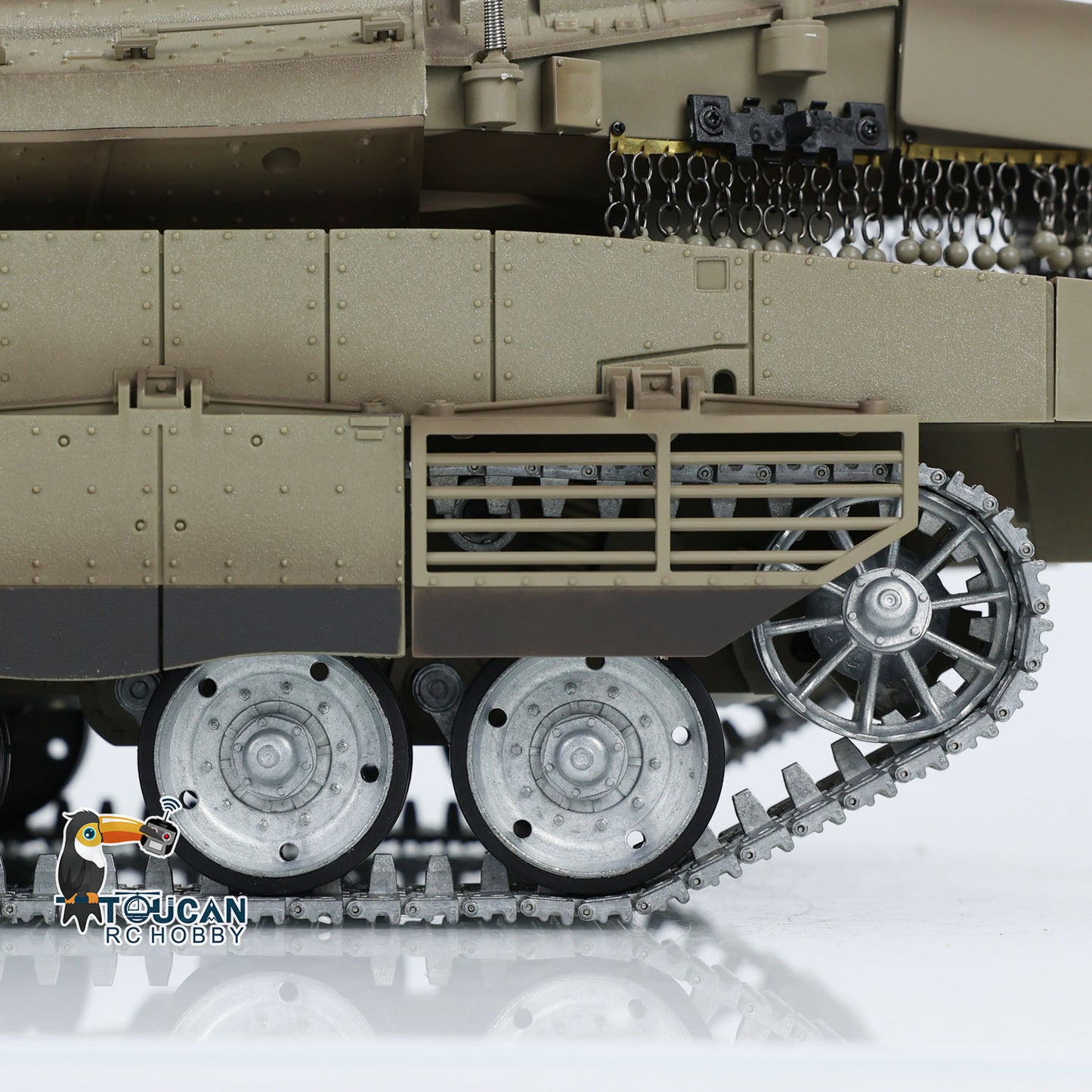 Henglong 1/16 TK7.0 IDF Merkava MK IV 3958 RTR RC Tank with Dual Battery Barrel Recoil 360 Degrees Turret Smoke BB Unit IR Metal Sprockets Idlers Road Wheels Tracks Gearbox