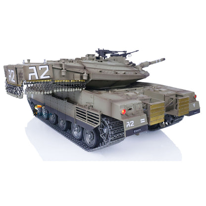 IN Stock Henglong 1/16 TK7.1 IDF Merkava MK IV 3958 RTR RC Tank with 360 Degrees Turret IR Metal Chassis Tracks Sprockets Idlers road Wheels Steel Gearbox