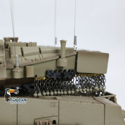 Henglong 1/16 TK7.0 Professional IDF Merkava MK IV RTR RC Tank 3958 with Barrel Recoil BB IR Smoke Metal Tracks Gearbox Sprockets Idlers Road Wheels