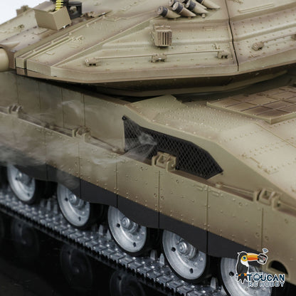Henglong 1/16 TK7.0 Professional IDF Merkava MK IV RTR RC Tank 3958 with Barrel Recoil BB IR Smoke Metal Tracks Gearbox Sprockets Idlers Road Wheels