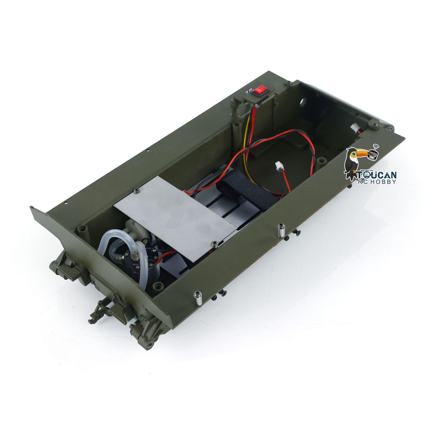 Metal Chassis with Metal Smoke Unit Switch for Henglong 1/16 RC Tank 3898 USA M4A3 Sherman Model Military Armored Car Adults Toy