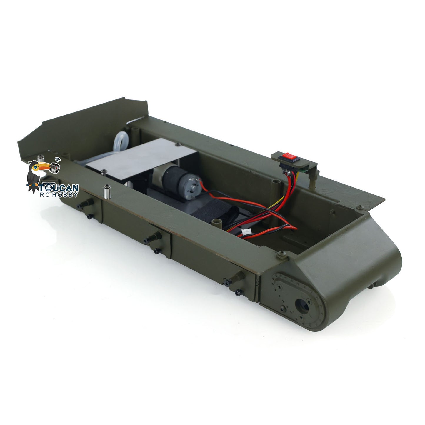 Metal Chassis with Metal Smoke Unit Switch for Henglong 1/16 RC Tank 3898 USA M4A3 Sherman Model Military Armored Car Adults Toy