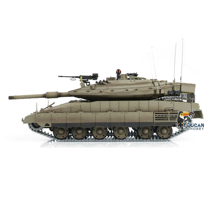 Henglong 1/16 TK7.0 IDF Merkava MK IV RTR RC Tank 3958 with 360 Degree Turret Barrel Recoil BB IR Smoke Metal Gearbox Tracks Sprockets Idlers Wheels