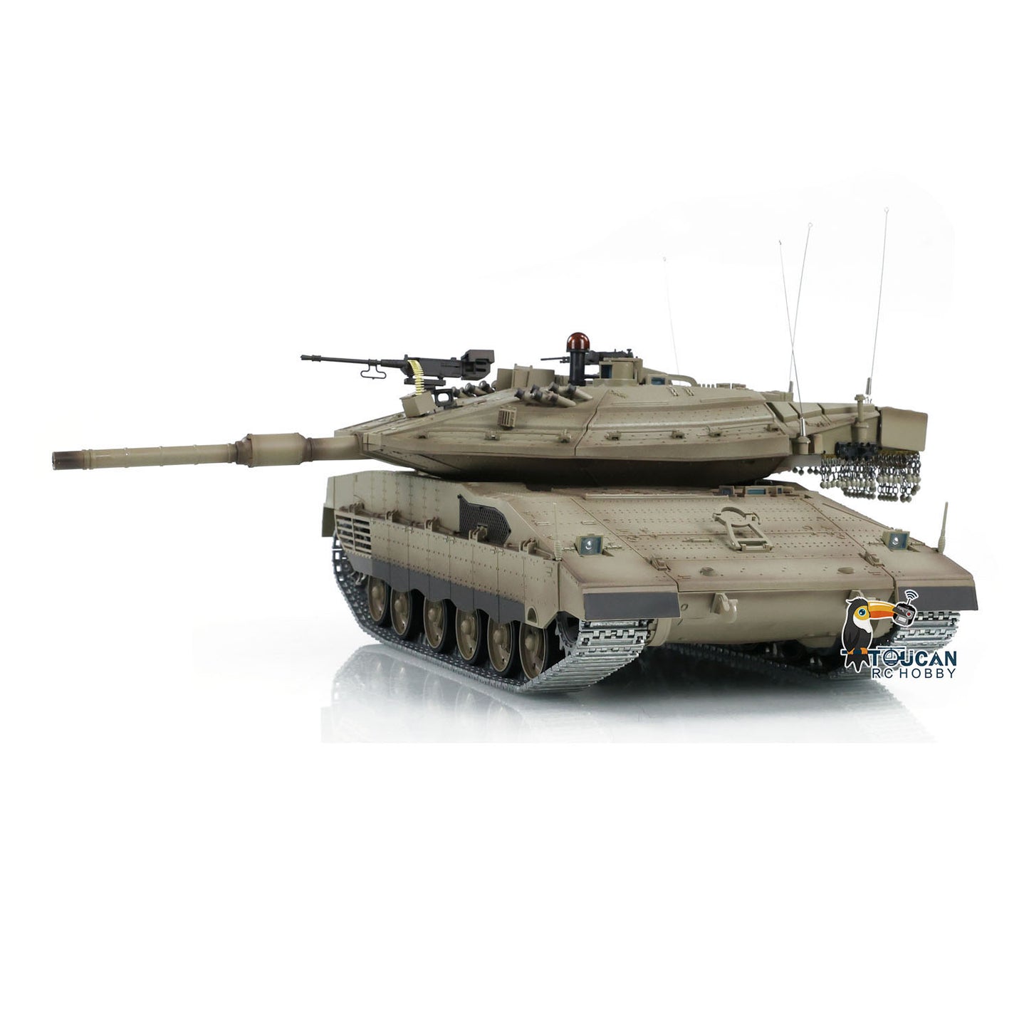 Henglong 1/16 TK7.0 IDF Merkava MK IV RTR RC Tank 3958 with 360 Degree Turret Barrel Recoil BB IR Smoke Metal Gearbox Tracks Sprockets Idlers Wheels