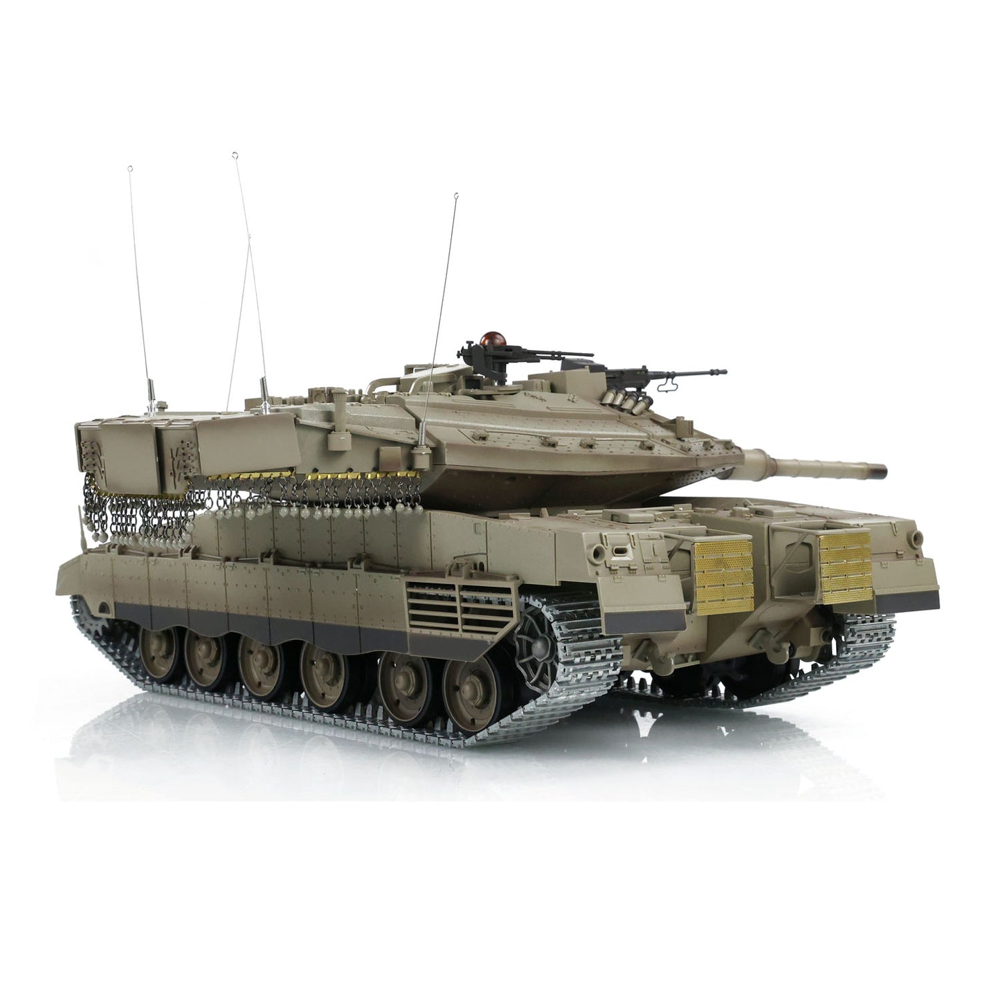 7.0 HengLong RC Tank 1/16 IDF Merkava MK IV 3958 Barrel Flash & Smoke Effect 360 Degree Turret BB IR Armored Military Vehicle Model