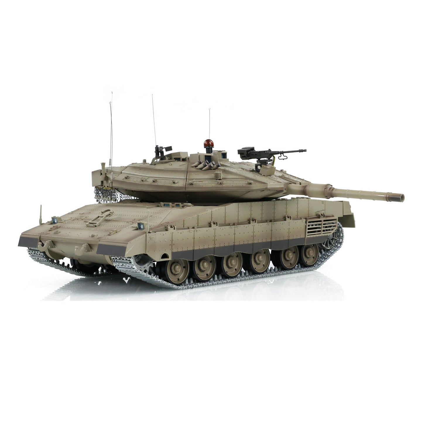 7.0 HengLong RC Tank 1/16 IDF Merkava MK IV 3958 Barrel Flash & Smoke Effect 360 Degree Turret BB IR Armored Military Vehicle Model