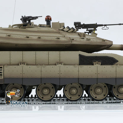 Henglong 1/16 TK7.0 IDF Merkava MK IV RTR RC Tank 3958 with 360 Degree Turret Barrel Recoil BB IR Smoke Metal Gearbox Tracks Sprockets Idlers Wheels