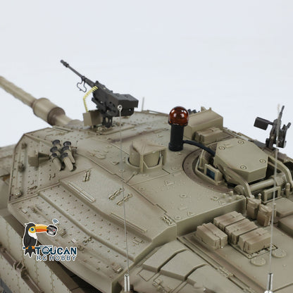 Henglong 1/16 TK7.0 IDF Merkava MK IV RTR RC Tank 3958 with 360 Degree Turret Barrel Recoil BB IR Smoke Metal Gearbox Tracks Sprockets Idlers Wheels