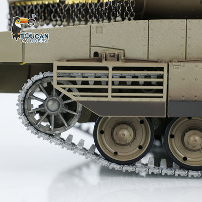 Henglong 1/16 TK7.0 IDF Merkava MK IV RTR RC Tank 3958 with 360 Degree Turret Barrel Recoil BB IR Smoke Metal Gearbox Tracks Sprockets Idlers Wheels