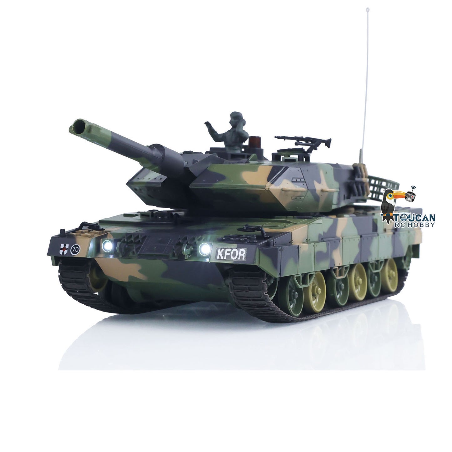 Henglong 1/24 Plastic 3809 Leopard2A5 RC Tank Model with BB Unit Infrared Combat Spray Water Turret Elevation and Depression Sound Light