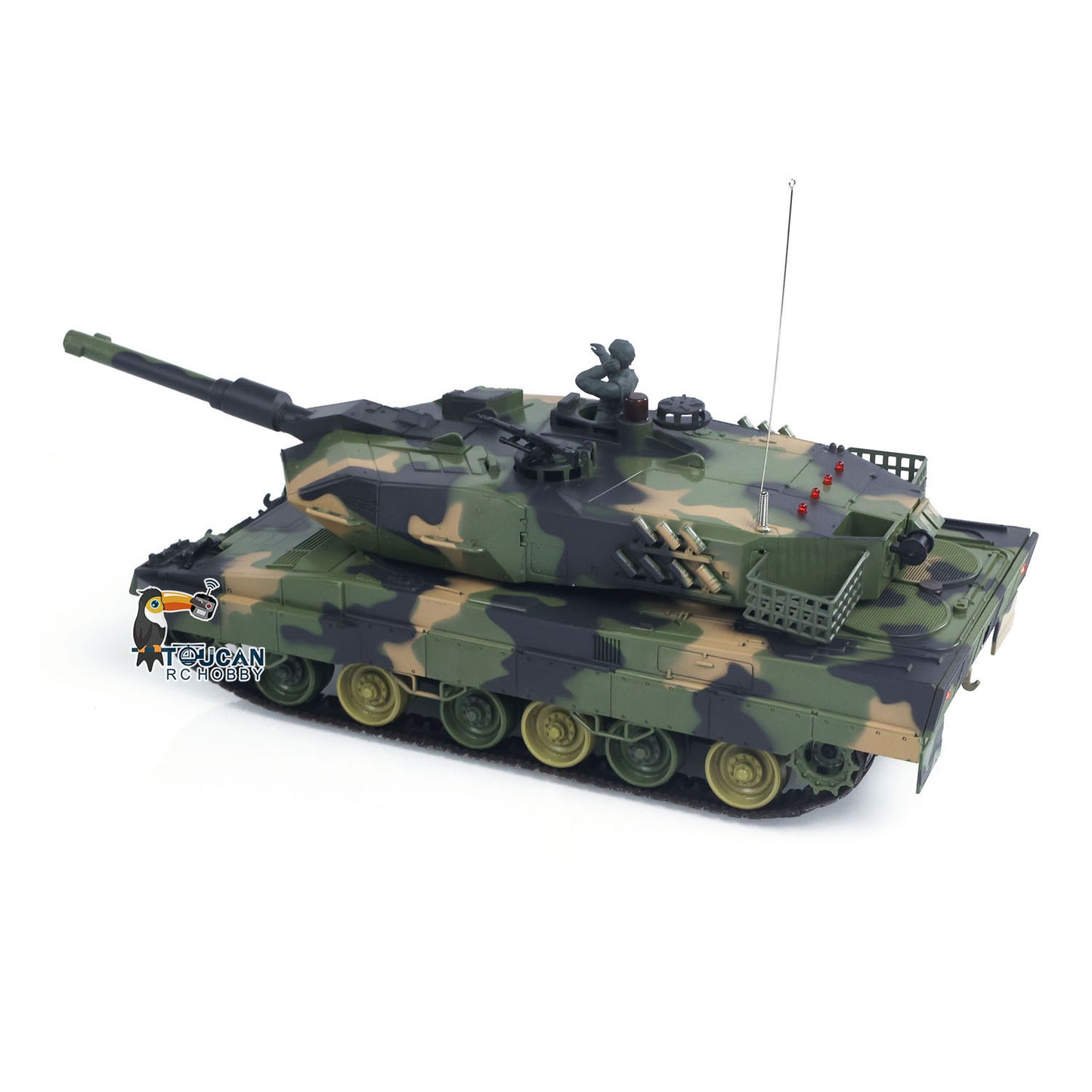 Henglong 1/24 Plastic 3809 Leopard2A5 RC Tank Model with BB Unit Infrared Combat Spray Water Turret Elevation and Depression Sound Light