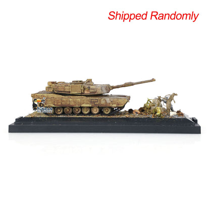 Henglong 1/72 Scale Weathered Effect US Abrams M1A2 Tank 3918 Static Model Without Radio Sounds Smoke Military Vehicle Model Toy