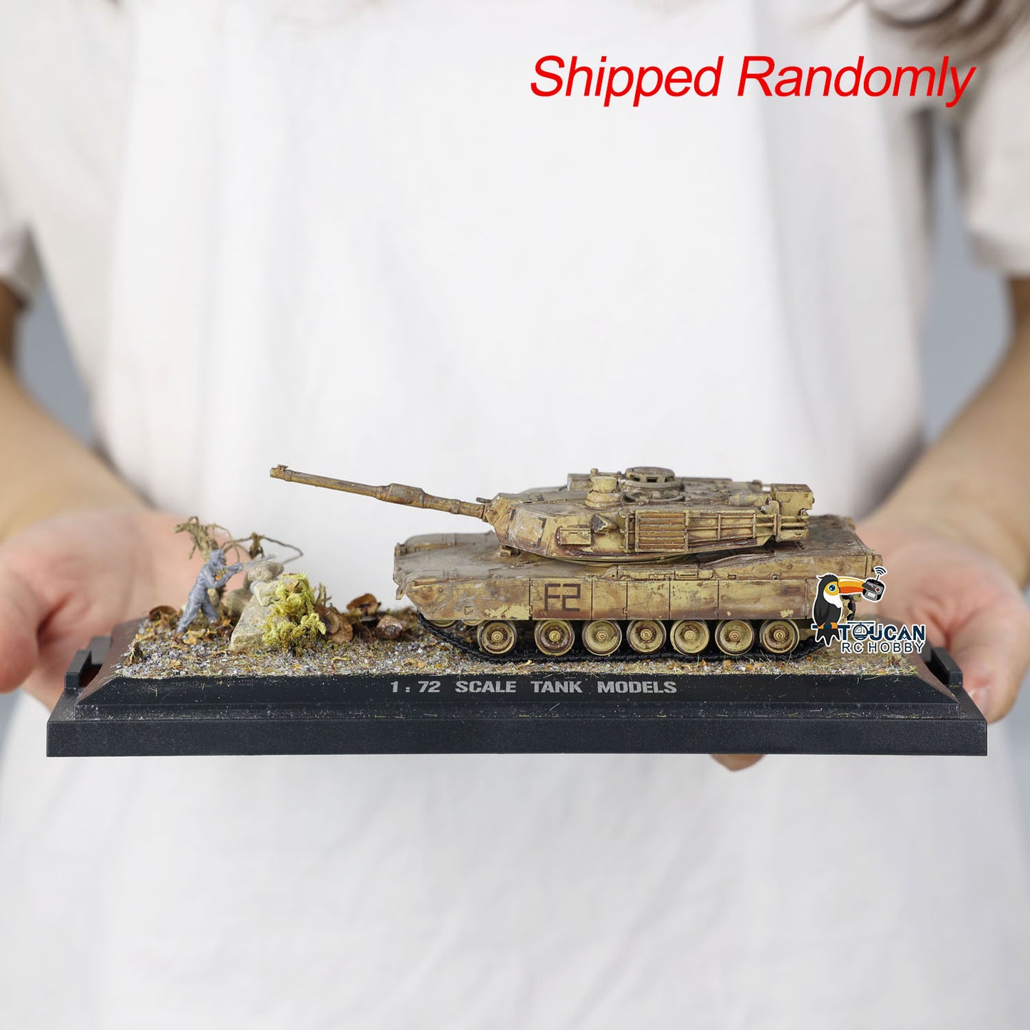 Henglong 1/72 Sclae Plastic US Abrams M1A2 Tank 3918 Static Scene Model Without Sounds Smoke With 360?? Manual Rotating Turret