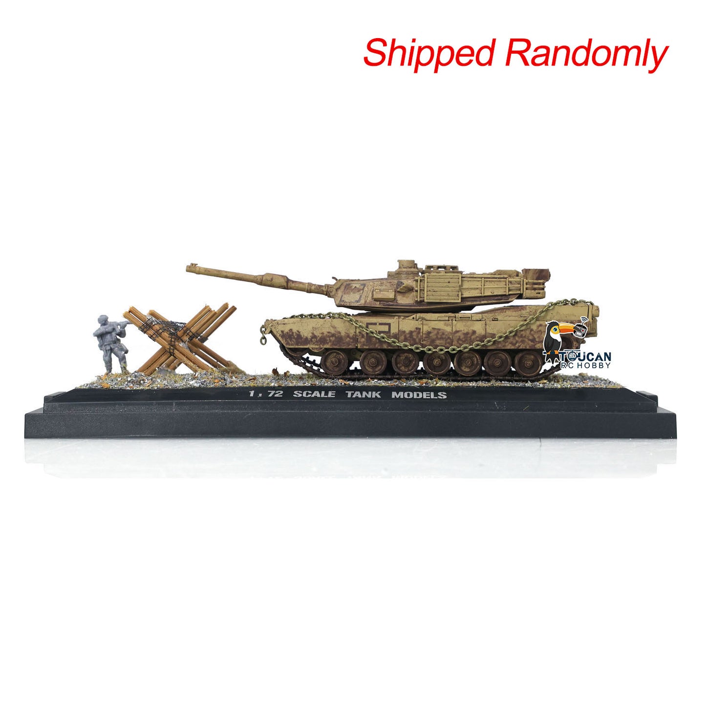 Henglong 1/72 Scale Weathered Effect US Abrams M1A2 Tank 3918 Static Model Without Radio Sounds Smoke Military Vehicle Model Toy