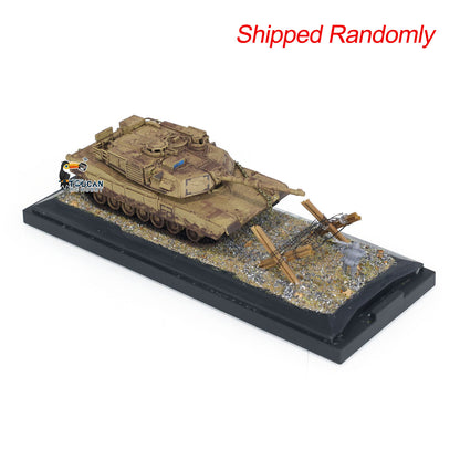 Henglong 1/72 Scale Weathered Effect US Abrams M1A2 Tank 3918 Static Model Without Radio Sounds Smoke Military Vehicle Model Toy