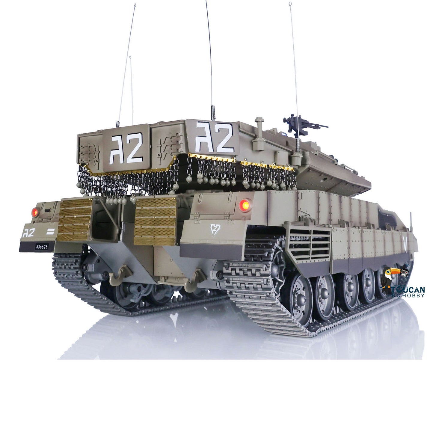 HengLong 1/16 TK7.1 IDF Merkava MK IV 3958 RTR RC Tank with FPV 360 Degrees Turret IR Smoke Unit BB Sounds Lights Metal Chassis Steel Gearbox