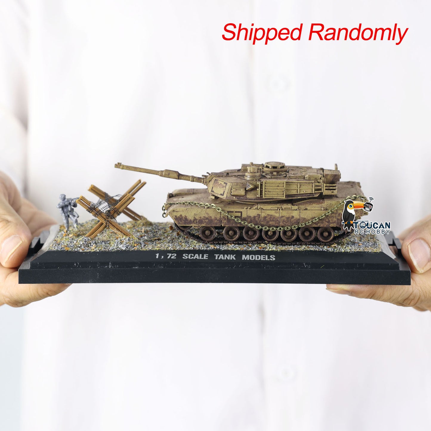 Henglong 1/72 Sclae Plastic US Abrams M1A2 Tank 3918 Static Scene Model Without Sounds Smoke With 360?? Manual Rotating Turret