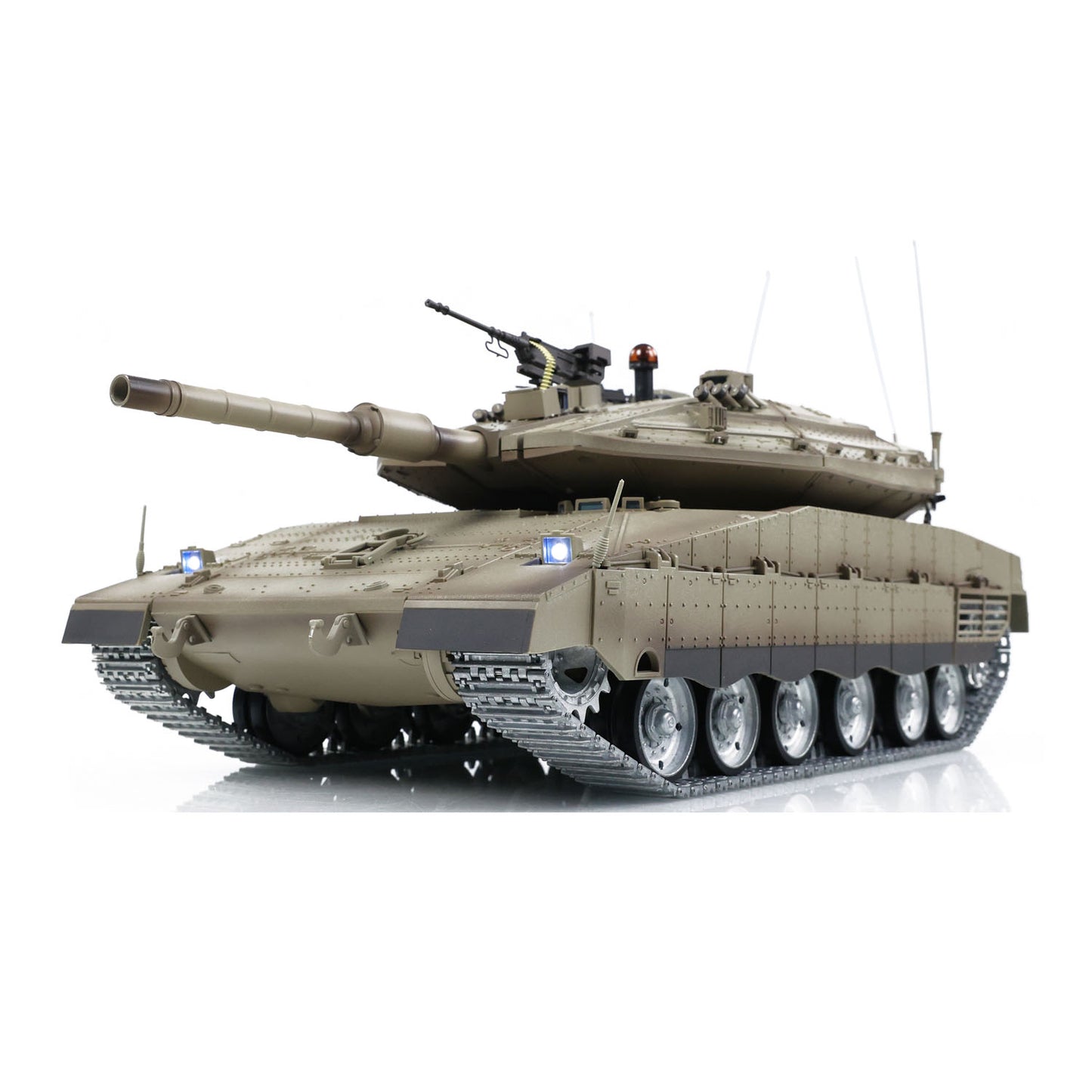 Henglong 1/16 RC Tank IDF Merkava MK IV 3958 Remote Control Battle Tank Metal Wheels Tracks Gearbox 360 Degree Turret Smoke 2 Battery