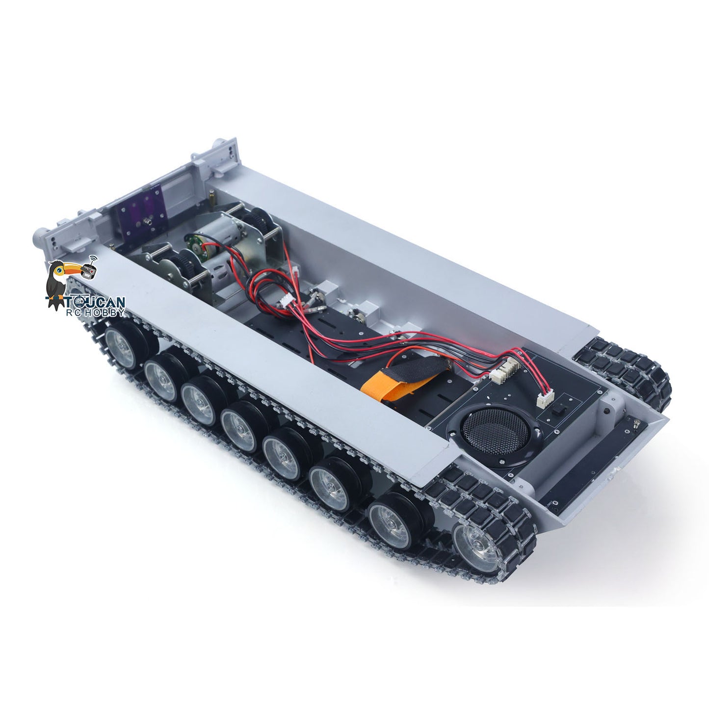 Metal Chassis with Driving Gearbox Road Wheels Speaker Switch for Henglong 1/16 RC Battle Tank USA Abrams M1A2 3918 Model