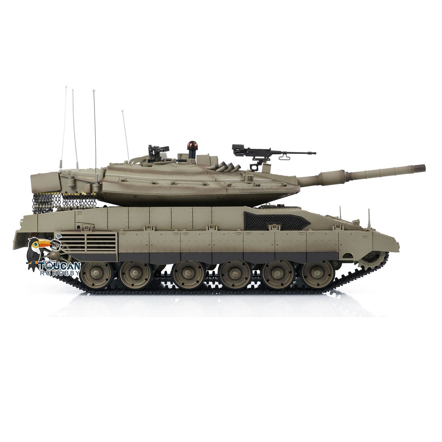 Henglong 1/16 TK7.0 Plastic IDF Merkava MK IV RTR RC Tank 3958 with Barrel Recoil BB Infrared Combat Smoke Metal Suspension Arm