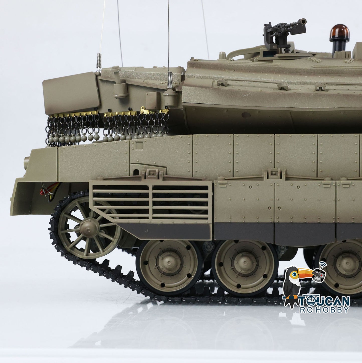 Henglong 1/16 TK7.0 Plastic IDF Merkava MK IV RTR RC Tank 3958 with Barrel Recoil BB Infrared Combat Smoke Metal Suspension Arm